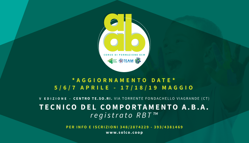 Corso di formazione “Tecnico del comportamento A.B.A. registrato RBT”: esperienze e sbocchi professionali. Iscrizioni agevolate fino l’8 febbraio